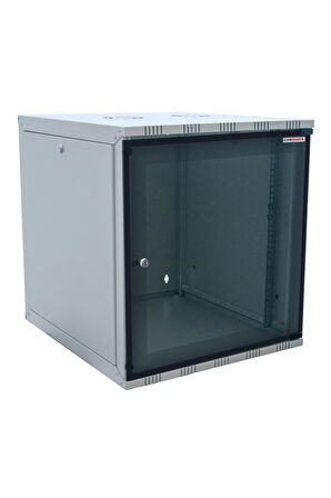 9U 540x400 mm Eko Serisi Yan Panelli Tek Gövdeli Duvar Tipi Kabinet Gri 2 Yıl Üretici Garantili