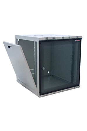 9U 540x400 mm Eko Serisi Yan Panelli Tek Gövdeli Duvar Tipi Kabinet Gri 2 Yıl Üretici Garantili