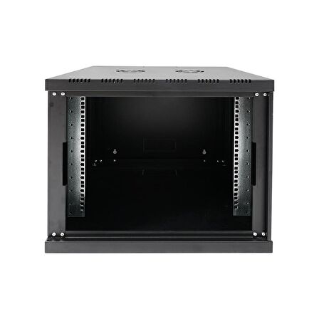 9U 540x550 mm Eko Serisi Yan Panelli Tek Gövdeli Duvar Tipi Kabinet Siyah 2 Yıl Üretici Garantili
