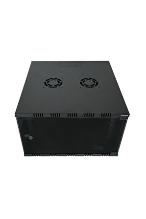 15U 540x400 mm Eko Serisi Yan Panelli Tek Gövdeli Duvar Tipi Kabinet Siyah 2 Yıl Üretici Garantili