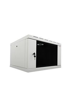 9u 19'' 600 600 mm Duvar Tipi Kabinet Tek Gövdeli Gri 2 Yıl Üretici Garantili