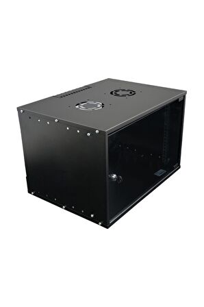 6U 545x400 Mm Duvar Tipi Soho Rack Kabinet Siyah 2 Yıl Üretici Garantili