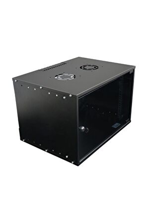 7U 600x600 Mm Duvar Tipi Soho Rack Kabinet Siyah 2 Yıl Üretici Garantili