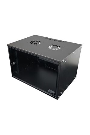 7U 600x600 Mm Duvar Tipi Soho Rack Kabinet Siyah 2 Yıl Üretici Garantili