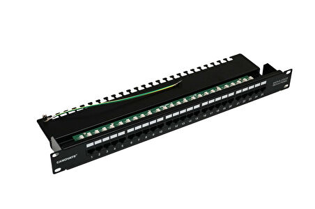 Canovate 25 Port Cat 3 Telefon Patch Panel 1U 19'' Siyah Zırhlı Ral 9005 2 Yıl Üretici Garantili