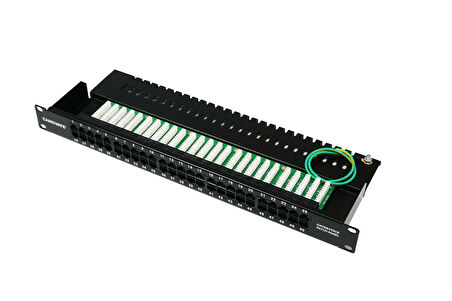 Canovate 50 Port Cat 3 Telefon Patch Panel 1U 19'' Siyah Zırhlı Ral 9005 2 Yıl Üretici Garantili