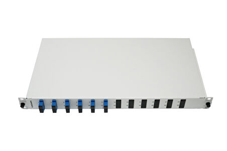 Canovate 1U 19” Mekanik Sürgülü Patchpanel Sc/Upc Dublex 6XAdaptör 12xPigtail 2 Yıl Üretici Garantili