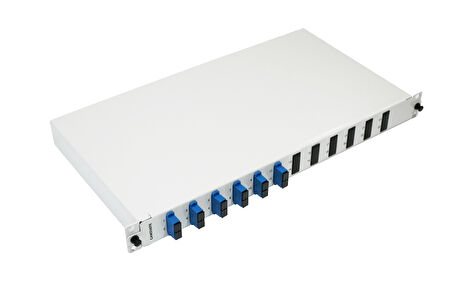 Canovate 1U 19” Mekanik Sürgülü Patchpanel Sc/Upc Dublex 6XAdaptör 12xPigtail 2 Yıl Üretici Garantili