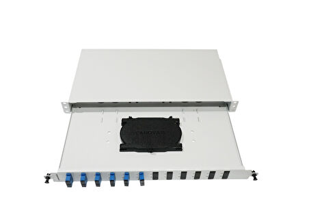 Canovate 1U 19” Mekanik Sürgülü Patchpanel Sc/Upc Dublex 6XAdaptör 12xPigtail 2 Yıl Üretici Garantili