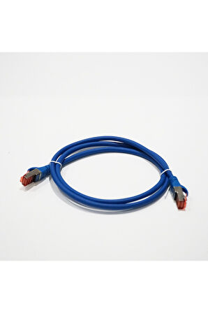 Bakır Patch Kablo S/FTP CAT6 1 mt LSZH MAVİ ASSMAN