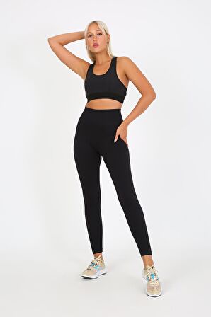 AuraFit 4036 Seamless Dikişsiz Push Up Toparlayıcı Yüksek Bel Uzun Tayt