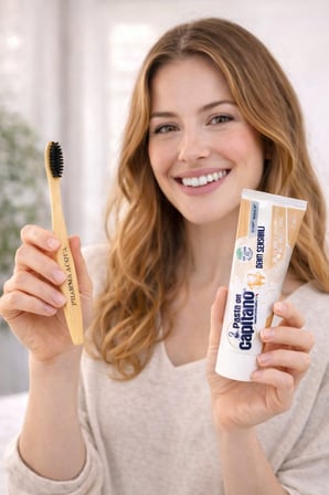 Dental Kit -Pharma Acqua Bambu Diş Fırçası + Pasta Del Capitano Denti Sensibili Diş Macunu 75ml