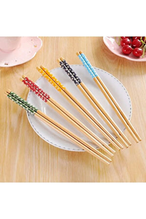 Baysa 5 Çift Bambu Sushi-Fettucini Chopsticks Yemek Çubuğu