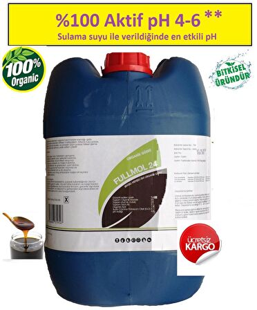 Fullmol 2.4 ( Humik Fulvik Asit ) 20Kg Sıvı %100 Sıvı Organik Gübre hammadde azot potasyum