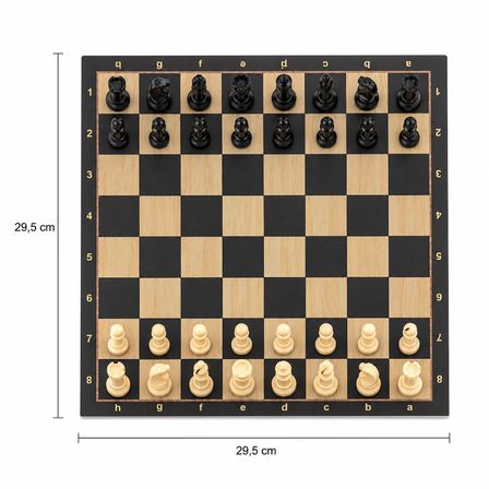 Ahşap Satranç Oyunu 29,5x29,5 cm – Strateji ve Zeka Geliştirici 2 Kişilik Satranç Seti
