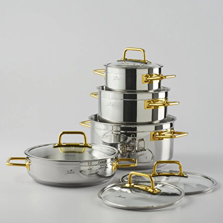Jumbo Modena 8 Parça Titanyum Gold Tencere Seti