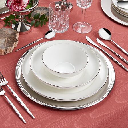 Jumbo Brıght Platın 60 Parça 12 Kişilik Yemek Takımı