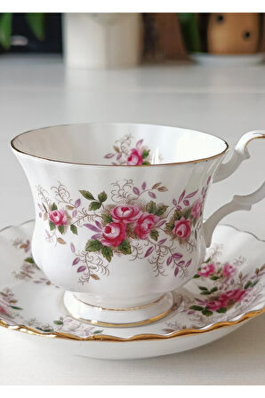 Bone China England Lavender Rose Antıque Tea Cup & Saucer 160 ml
