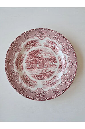 W.H. Grindley Orijinal İngiliz Antika Porselen Servis Tabağı 25 cm