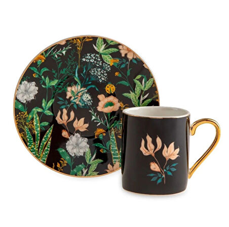 Jumbo 1000024958001 Black Garden 4'lü Multicolor Kahve Fincanı 