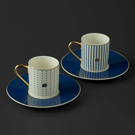 Jumbo Navy 2 Kişilik Kahve Fincan Takımı 90 ml