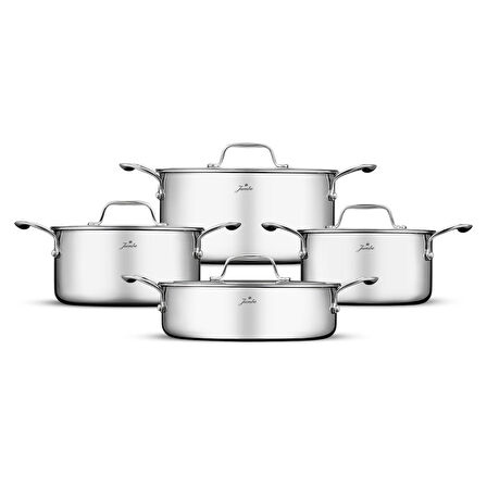 Jumbo Storey 8 Parça İndüksiyon Tabanlı Çelik Tencere Seti