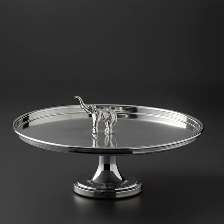 Jumbo Ganesha Pasta Kek Gümüş Servis Tabağı