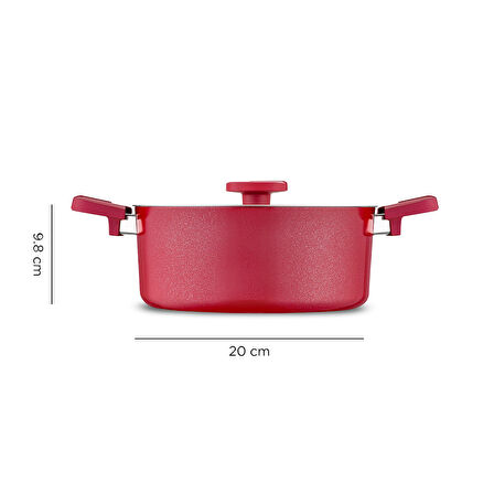 Jumbo Swiss Crystal Red 7 Parça Tencere Seti