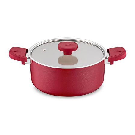 Jumbo Swiss Crystal Red 7 Parça Tencere Seti
