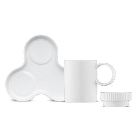 Jumbo Trigon 6 Parça 2 Kişilik Kahve Fincan Takımı Beyaz