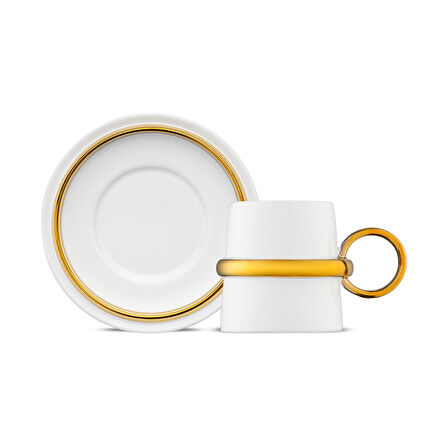 Jumbo Bond 4 Parça 2 Kişilik Kahve Fincan Takımı Gold