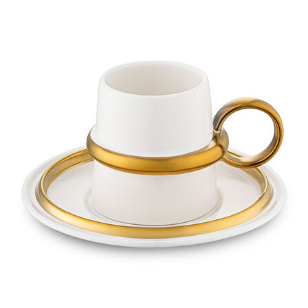 Jumbo Bond 4 Parça 2 Kişilik Kahve Fincan Takımı Gold