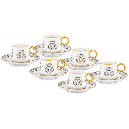 Jumbo Grace 12 Parça 6 Kişilik Kahve Fincan Takımı Gold