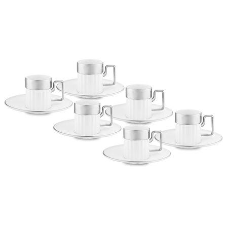 Jumbo Sorin-200 12 Parça 6 Kişilik Kahve Fincan Takımı Platin