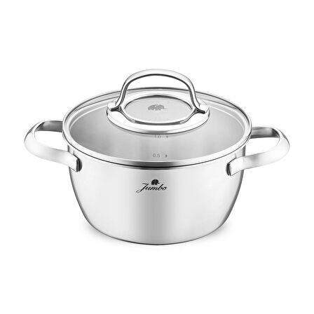 Jumbo Athena  3PLY 5 Parça İndüksiyon Tabanlı Çelik Tencere Seti