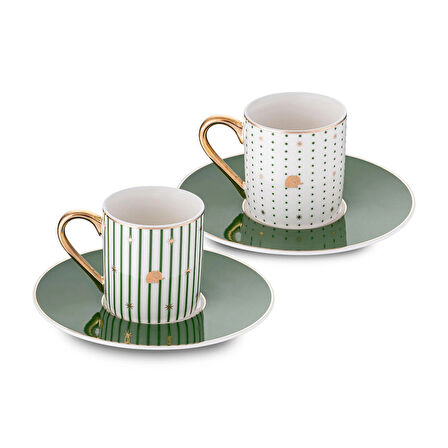 Jumbo Navy Yeşil 2'li Kahve Fincan Takımı