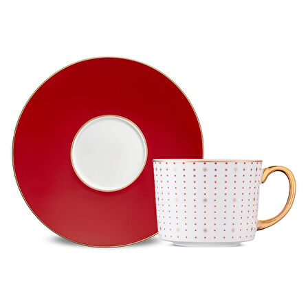 Jumbo Navy Kırmızı 2'li Çay Fincan Takımı 220 ml