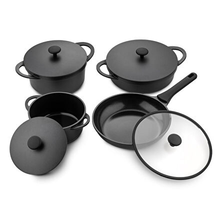 Jumbo Castcore Döküm İndüksiyon Tabanlı 8 Parça Tencere Seti