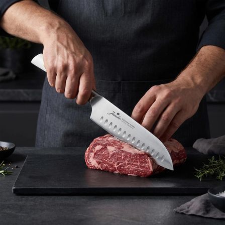 Jumbo Katana Standlı 6 Parça Beyaz Bıçak Seti