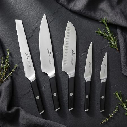 Jumbo Katana Standlı 6 Parça Siyah Bıçak Seti