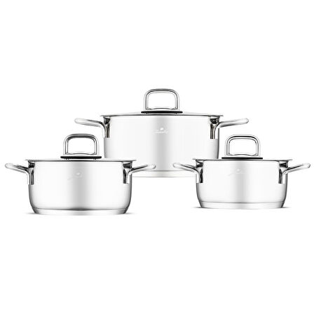 Jumbo Web New Myra 6 Parça Midi Çelik Tencere Seti