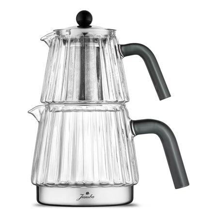 Jumbo Aura Glass İndüksiyon Tabanlı Çelik Çaydalık