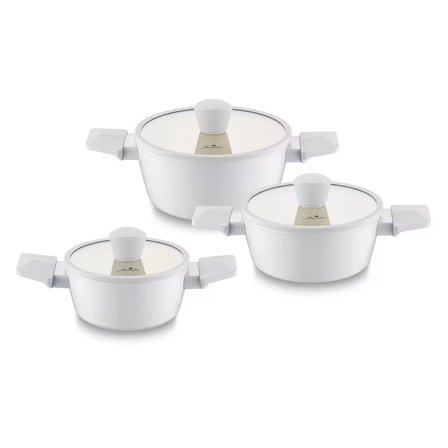 Jumbo Swiss Crystal 6 Parça Light Grey Midi Tencere Seti
