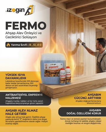 İzogin Fermo Şeffaf Ahşap Alev Önleyici 5 kg (35 ~ 40 metrekare için)
