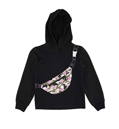 KIZ ÇOCUK KAPÜŞONLU SWEATSHIRT 