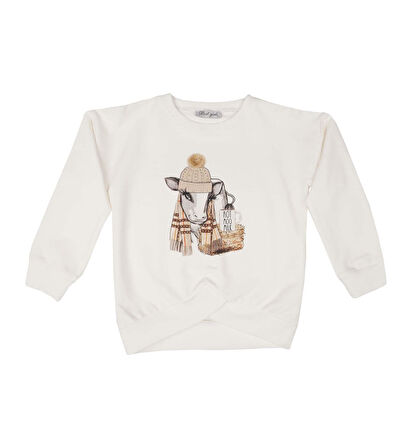 KIZ ÇOCUK BASKILI SWEATSHIRT