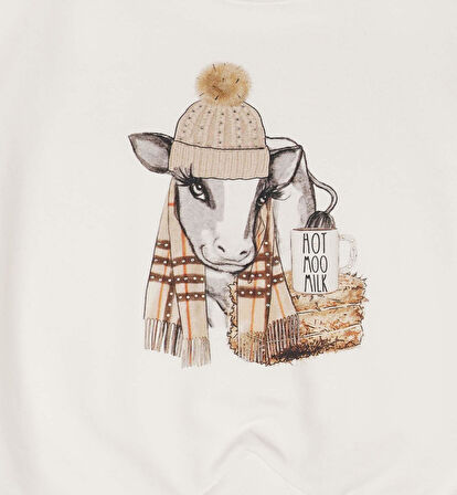 KIZ ÇOCUK BASKILI SWEATSHIRT