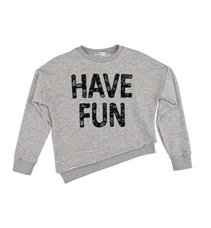 KIZ ÇOCUK ASİMETRİK SWEATSHIRT 