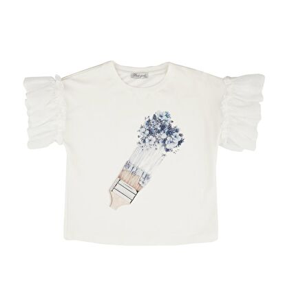 KIZ ÇOCUK KOLLARI FIRFIRLI BLUZ