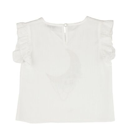 KIZ ÇOCUK KOLLARI FIRFIRLI BLUZ